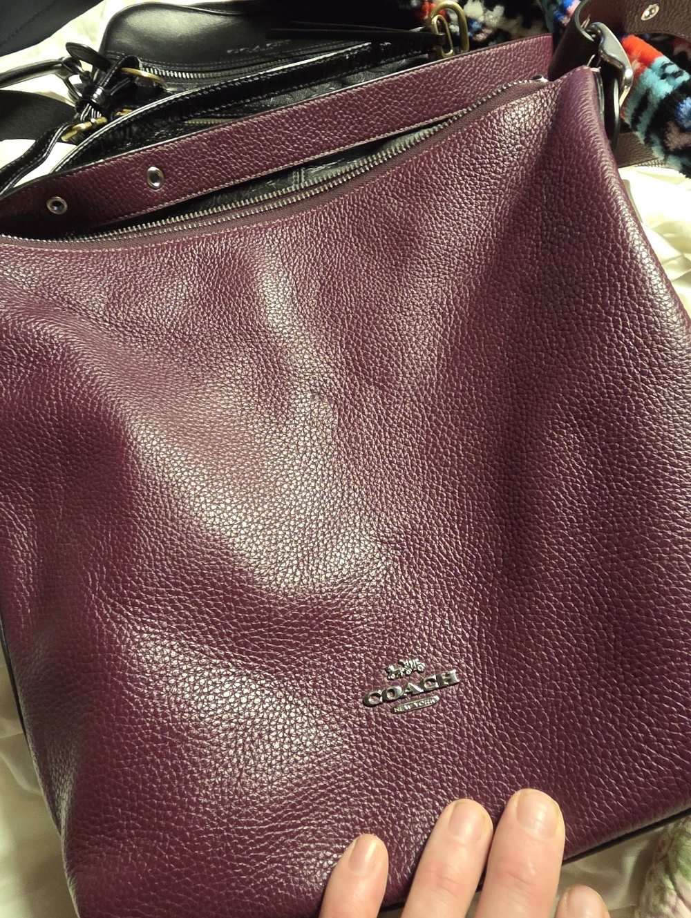 Coach Deep Purple Leather Tote